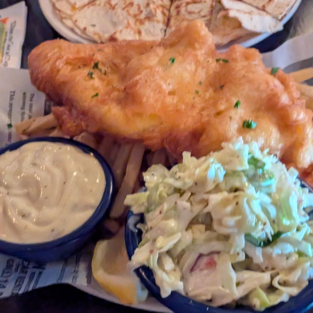 HALF portion of fish and chips