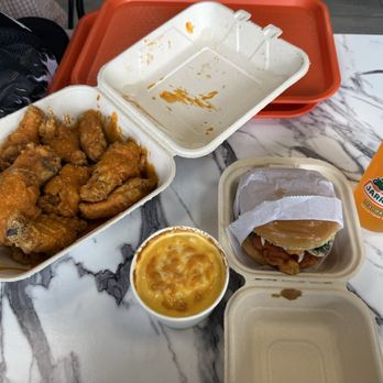 Sumah Hot Chicken - BUFFALO SAUCE 12PC HOT WINGS MAC & CHEESE (REG.) and NASHVILLE HOT CHICKEN SANDWICH - Chicken Wings Near Me - Somerset, New Jersey