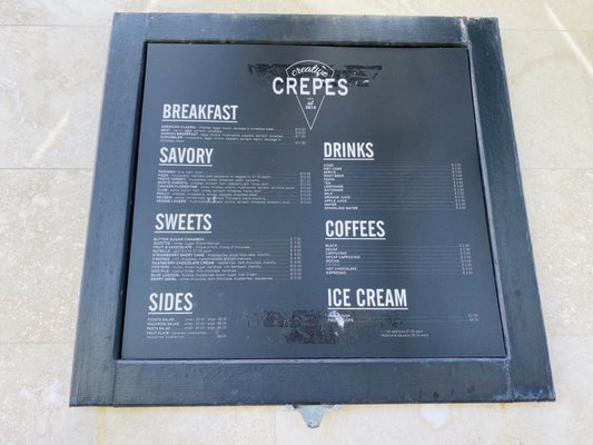 Menu photo 4 Creative Crepes Rosemary Beach, FL