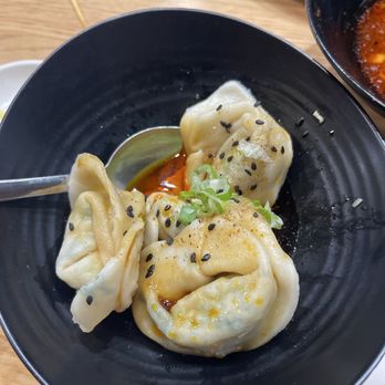 Dough Zone Dumpling House - Chicken and vegetable wontons in chili sauce - Dim Sum Near Me - San Jose, California Dough Zone Dumpling House - Chicken and vegetable wontons in chili sauce - Dim Sum Near Me - San Jose, California