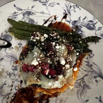C'est Si Bon Catering & Events - Stuffed Squash with Black Beans, Feta and Pomegranate on Asparagus (there's also a vegan version) - Caterers Near Me C'est Si Bon Catering & Events - Stuffed Squash with Black Beans, Feta and Pomegranate on Asparagus (there's also a vegan version) - Caterers Near Me