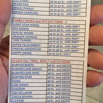 Star City - Different rides and attractions height requirements - Amusement Parks Near Me - Pasay, NCR