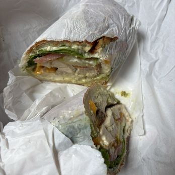 Lucca Delicatessen - Chicken basil sandwich with Parmesan on Dutch crunch bread - Delis Near Me - San Francisco, California Lucca Delicatessen - Chicken basil sandwich with Parmesan on Dutch crunch bread - Delis Near Me - San Francisco, California