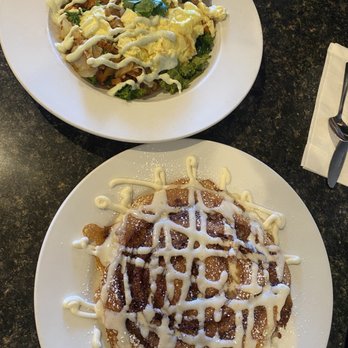 The Trails Eatery - Cinnamon roll pancakes and the healthy hash - Breakfast & Brunch Near Me - San Diego, California The Trails Eatery - Cinnamon roll pancakes and the healthy hash - Breakfast & Brunch Near Me - San Diego, California