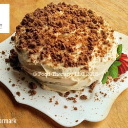 Food Therapy - A Raw and Vegan Way of Life - Food Therapy's Vanilla Chocolate Crumb Cake layered with fresh Strawberries! Order one for your special occasion today!