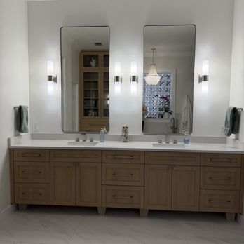 U.S. Cabinets - Main bathroom vanity with built in hamper - Cabinetry Near Me - Sarasota, Florida