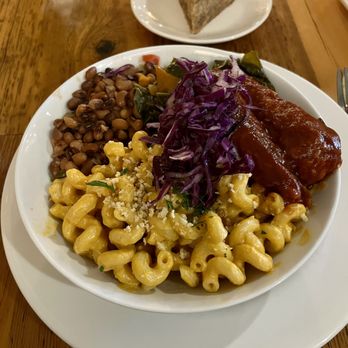 Pulse Cafe - Southern comfort bowl w/soy dumplings - Vegan Near Me Pulse Cafe - Southern comfort bowl w/soy dumplings - Vegan Near Me