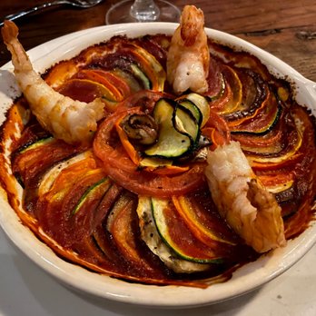 Le Rivage - ratatouille with shrimp - French Near Me - New York, New York Le Rivage - ratatouille with shrimp - French Near Me - New York, New York