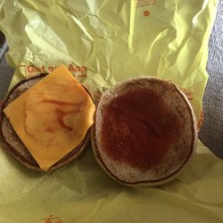 McDonald's - My "burger" with only ketchup and cheese. Thanks McDonald's