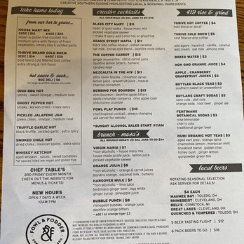Fowl & Fodder Downtown - Menu - Breakfast & Brunch Near Me - Toledo, Ohio