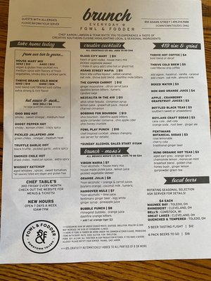 Menu photo 2 Fowl & Fodder Downtown Toledo, OH