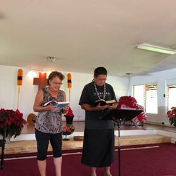 Kahana Door of Faith - They make a great team! Kahu and Mama Kahu filling us with food of the Spirit.