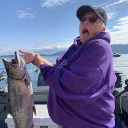 Stout Fish - Barb showing off her amazing catch!