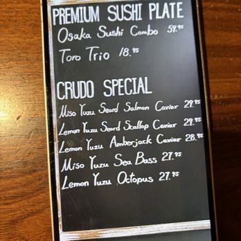 Asahi Sushi - Crudo specials menu - Sushi Bars Near Me - Granada Hills, California Asahi Sushi - Crudo specials menu - Sushi Bars Near Me - Granada Hills, California