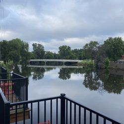 AJ's Riverside - The river side seating view.