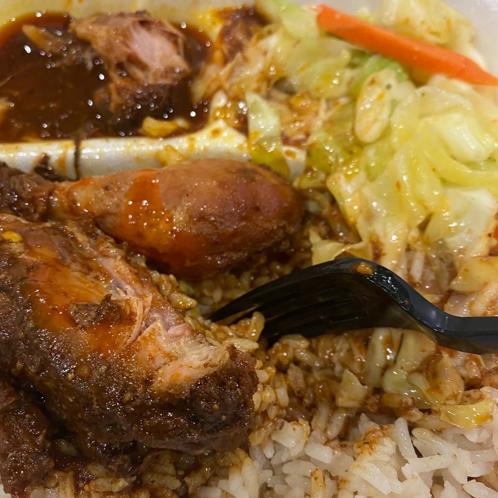 Negril - Stew chicken, rice and peas and cabbage - Caribbean Near Me - Orlando, Florida Negril - Stew chicken, rice and peas and cabbage - Caribbean Near Me - Orlando, Florida
