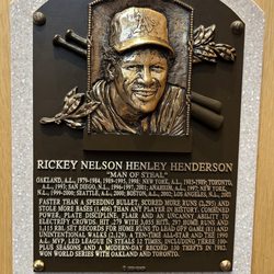 National Baseball Hall of Fame and Museum - Ricky Henderson HOF plaque.