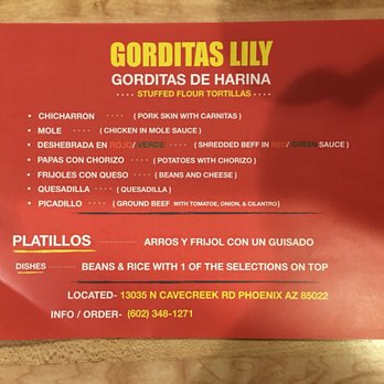 Gorditas Lily - To Go Menu - Mexican Near Me - Phoenix, Arizona Gorditas Lily - To Go Menu - Mexican Near Me - Phoenix, Arizona
