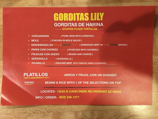 Menu photo 5 Gorditas Lily Phoenix, AZ Menu photo 5 Gorditas Lily Phoenix, AZ