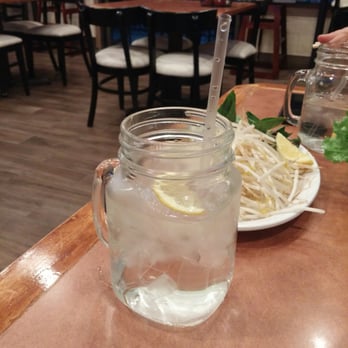 Red Top Kitchen - Water is served in small mason jars. - Vietnamese Near Me - Baldwin Park, California