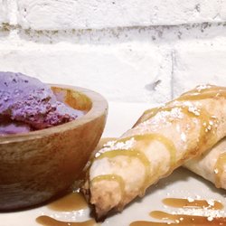 Adelinda's Lumpia - Cebu Lumpia...inspired by Filipino turon... with ube ice cream on the side