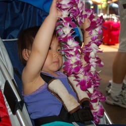 Hawaiian Lei Greetings - My daughter got her lei too.