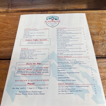 Alpenrose Vail - Drink menu - German Near Me - Vail, Colorado Alpenrose Vail - Drink menu - German Near Me - Vail, Colorado