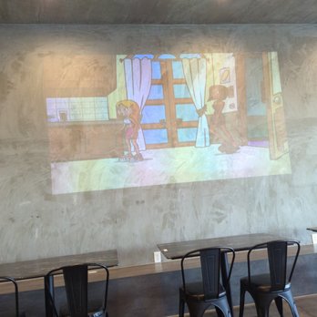Bingo Cake Cafe - TV show on the wall, pretty cool. - Desserts Near Me - Katy, Texas