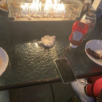 Casey's Resturant & Lounge - NOT safe fireplace on our table. - Beer, Wine & Spirits Near Me - Oil City, Pennsylvania