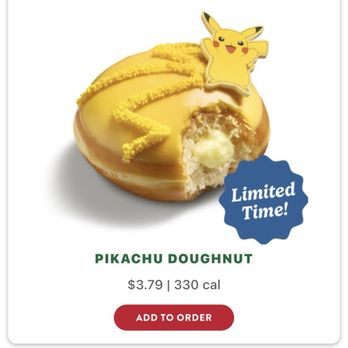 Krispy Kreme - The Pokémon Specialty Doughnut, Pikachu. - Donuts Near Me - Brentwood, California