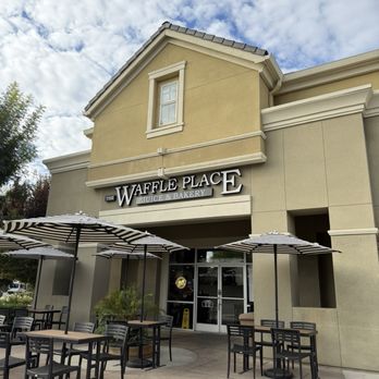 The Waffle Place - Entrance of establishment and outdoor seating - Breakfast & Brunch Near Me - Fresno, California The Waffle Place - Entrance of establishment and outdoor seating - Breakfast & Brunch Near Me - Fresno, California