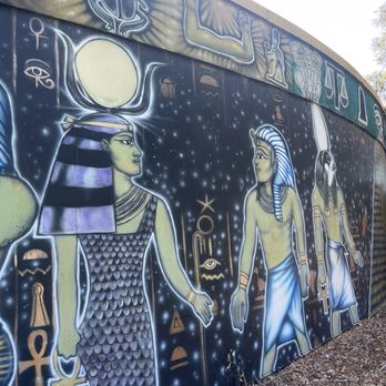 Worldbeat Center - Egyptian themed mural outside - Venues & Event Spaces Near Me - San Diego, California