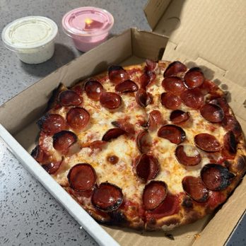 Dirty Pepperoni - Personal Pepperoni Pizza & House Made Garlic Dipping Sauce - Pizza Near Me - Long Beach, California Dirty Pepperoni - Personal Pepperoni Pizza & House Made Garlic Dipping Sauce - Pizza Near Me - Long Beach, California