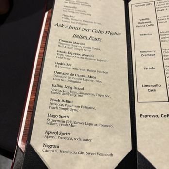 Tony's Trattoria - Cocktail menu - Italian Near Me - Trenton, Michigan