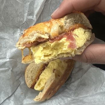 Bagel Street Cafe - Bacon egg and cheese on jalapeño cheddar - Bagels Near Me - San Ramon, California Bagel Street Cafe - Bacon egg and cheese on jalapeño cheddar - Bagels Near Me - San Ramon, California