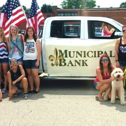 Municipal Trust and Savings Bank - Municipal Bank representing themselves well with a patriotic theme while participation in a local festival's parade