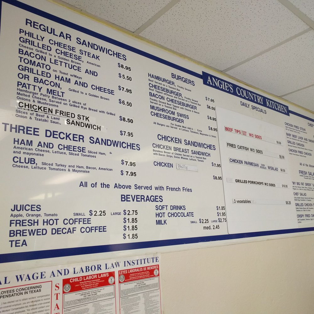 Angie's Country Kitchen - Menu - American Near Me - Houston, Texas Angie's Country Kitchen - Menu - American Near Me - Houston, Texas