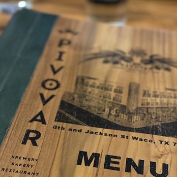 Pivovar - The menu cover - Brewpubs Near Me - Waco, Texas