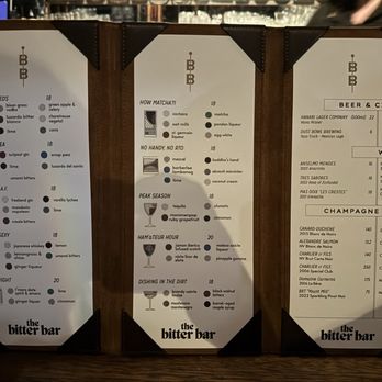 The Bitter Bar - Menu - Cocktail Bars Near Me - Napa, California The Bitter Bar - Menu - Cocktail Bars Near Me - Napa, California