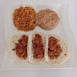 Mennonite Cafe - Beef or Chicken tacos.