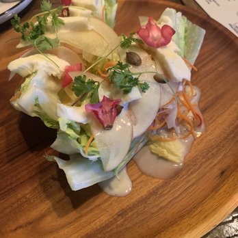 Restaurant Gish - Wedge salad with apple dressing and mozzarella - New American Near Me - Santa Clara, California Restaurant Gish - Wedge salad with apple dressing and mozzarella - New American Near Me - Santa Clara, California
