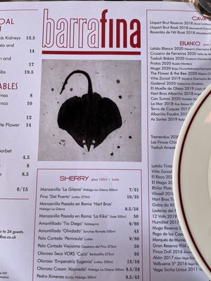 Menu photo 5 Barrafina London, XGL Menu photo 5 Barrafina London, XGL