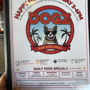 Dogz Bar and Grill - The Specials - Hot Dogs Near Me - Long Beach, California Dogz Bar and Grill - The Specials - Hot Dogs Near Me - Long Beach, California