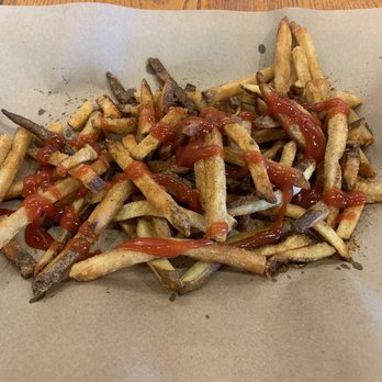 Mission BBQ - Fries with Freedom seasoning and ketchup - Barbeque Near Me - Southington, Connecticut Mission BBQ - Fries with Freedom seasoning and ketchup - Barbeque Near Me - Southington, Connecticut