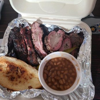 Mike's Backyard BBQ - Rib/tri-tip platter. Includes garlic bread, pickle and baked beans. - Barbeque Near Me - Gilroy, California Mike's Backyard BBQ - Rib/tri-tip platter. Includes garlic bread, pickle and baked beans. - Barbeque Near Me - Gilroy, California