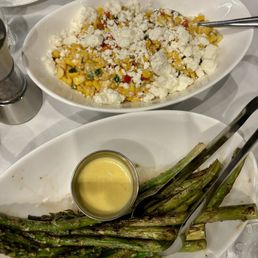 Elote corn & grilled asparagus Elote corn & grilled asparagus