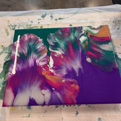 Hawaii Fluid Art - An amazing painting made by one of our customers, using a Dutch Pour.