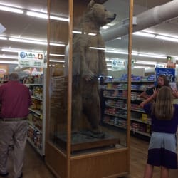 Valley Foods - Large stuffed bear greets you