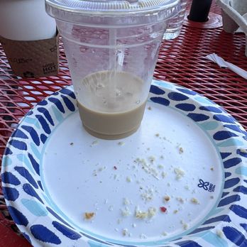 The Alchemist Baker - The remains of a blackberry scone and the last few sips of my Iced Americano - Bakeries Near Me - Canton, Massachusetts