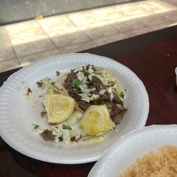 Chalio’s - Tacos de Asada with side of rice. - Mexican Near Me - Kettleman City, California